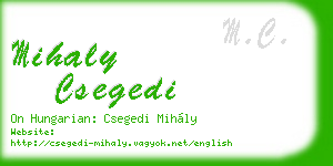 mihaly csegedi business card